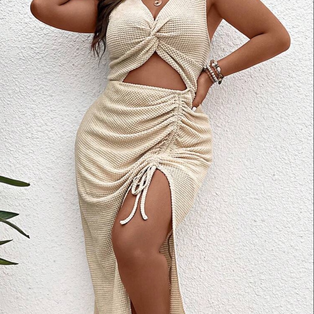 Sxy Cream Women's Knotted Dress